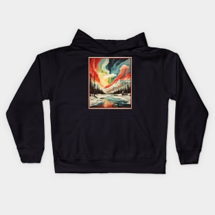 Yellowknife Vintage Poster Tourism 2 Kids Hoodie